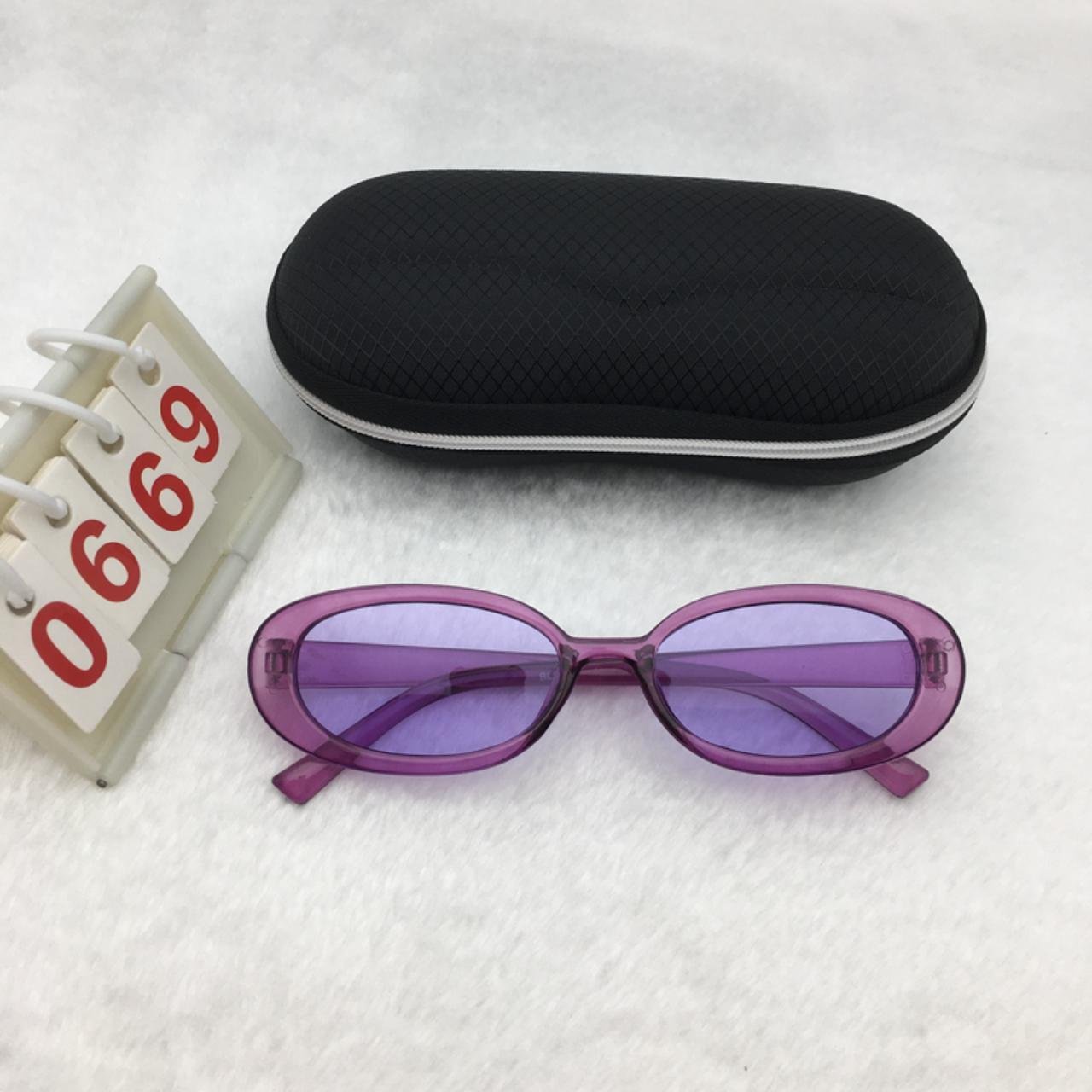 Purple Frame Classic Sunglasses Oval Purple Lens Cute shades Free shipping 70