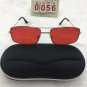 Gold Frame Sunglasses Red Square Lens Cute shades Free shipping 172
