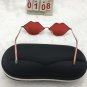 Red Frame Sunglasses Lips Red Lens Free shipping 452