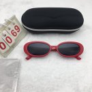 Punk Holiday Red Frame Oval lens Sunglasses Free shipping 539