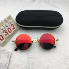 Punk Outdoor Sports Riding Futuristic Gold  Frame Round Reflective Lens Sunglasses Free shipping 704