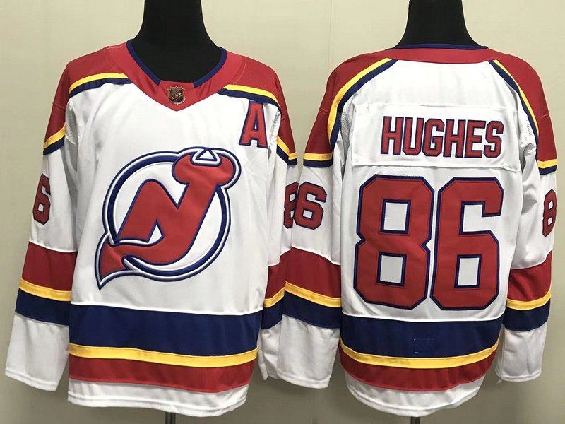 Jack Hughes New Jersey Devils Hockey Jersey white Throwback Free shipping