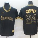 Ken Griffey Jr  Seattle Mariners Baseball Jerseys Black Throwback