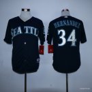 Seattle Mariners 34 Felix Hernandez Navy Blue Cool Base Baseball Jersey