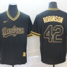 Los Angeles Dodgers 42 Jackie Robinson Black Gold Baseball Jersey