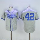 Los Angeles Dodgers 42 Jackie Robinson Gray Throwback Baseball Jersey