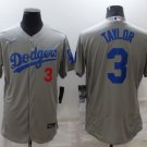 Chris Taylor Los Angeles Dodgers Baseball Jerseys Grey