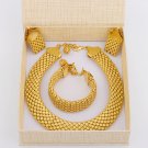 Jewelry Set for Women Chunky Necklace Earrings Dubai Gold Plated Bracelet African Fashion 3Pcs Jewel Jewelry Set for Women Chunky Necklace Earrings Dubai Gold Plated Bracelet African Fashion 3Pcs Jewel