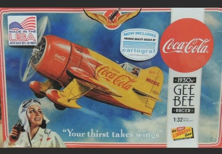 1930S GEE BEE COCA COLA RACER LINDBERG 1:32 SCALE PLASTIC MODEL AIRPLANE KIT