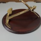 VINTAGE MINI SOLID BRASS  SAILING SHIP ANCHOR WITH SWINGING HINGE 6-1/2" X 3"