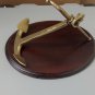 VINTAGE MINI SOLID BRASS SAILING SHIP ANCHOR WITH SWINGING HINGE 6-1/2" X 3"