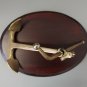 VINTAGE MINI SOLID BRASS SAILING SHIP ANCHOR WITH SWINGING HINGE 6-1/2" X 3"
