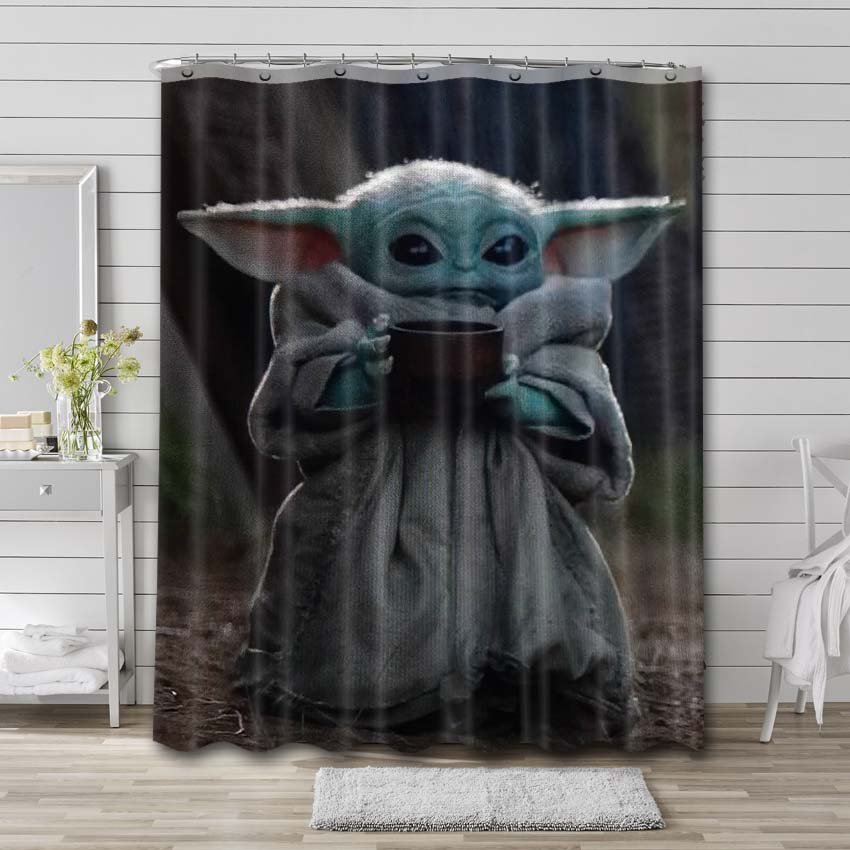Star Wars Baby Yoda Shower Curtain Bathroom Decoration