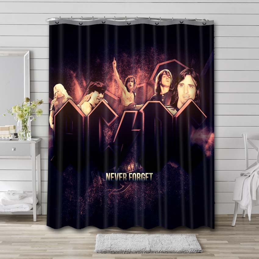 AC/DC Rock Band Shower Curtain Bathroom Decoration