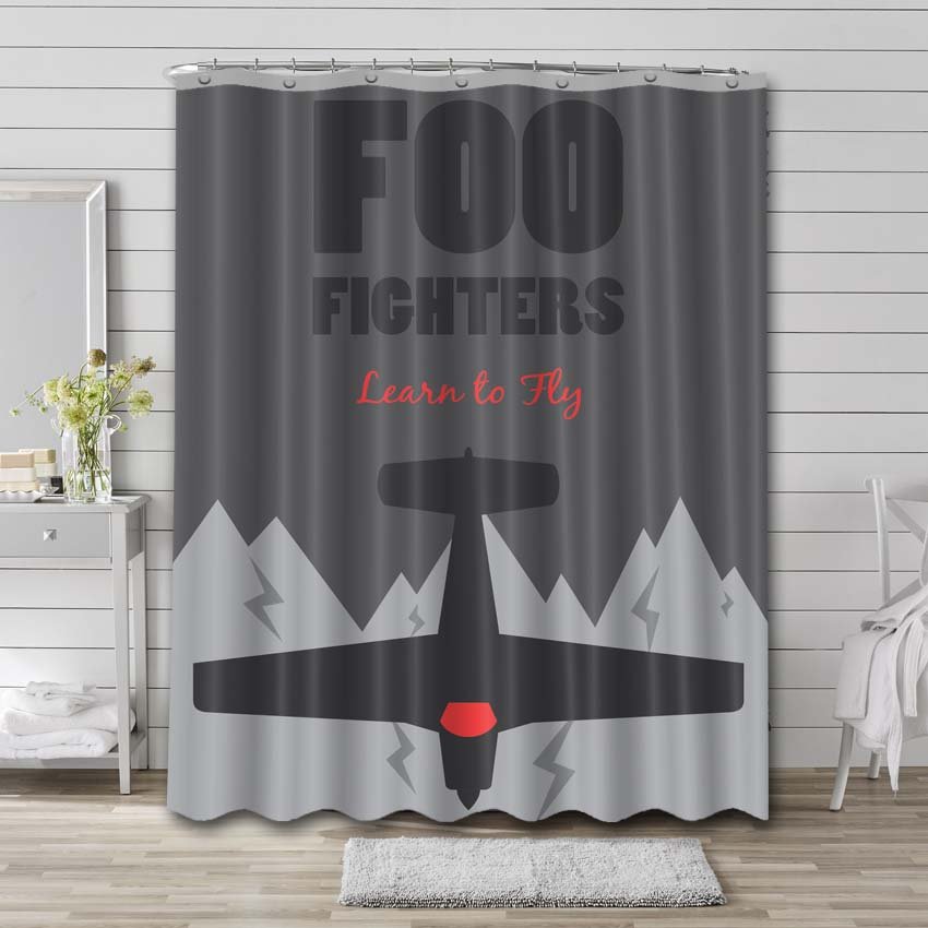 Foo Fighters Learn To Fly Shower Curtain Waterproof Polyester