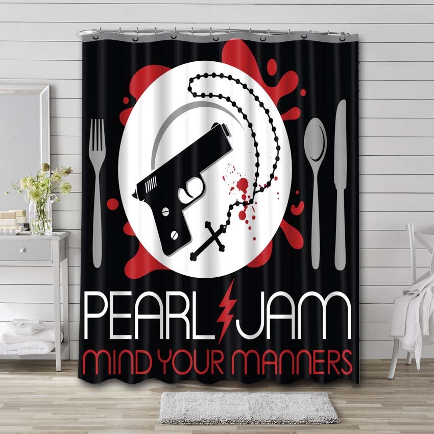 Pearl Jam Mind Your Manners Shower Curtain Waterproof Polyester