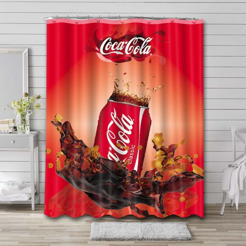 Coca Cola Can Shower Curtain Bathroom Decoration