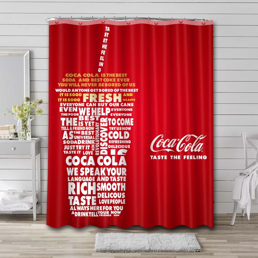 Coca Cola Quotes Shower Curtain Waterproof Polyester