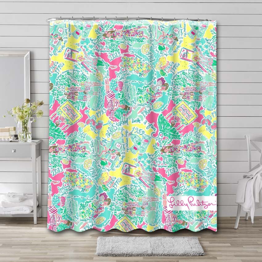Lilly Pulitzer In The Beginning Shower Curtain Bathroom Decoration