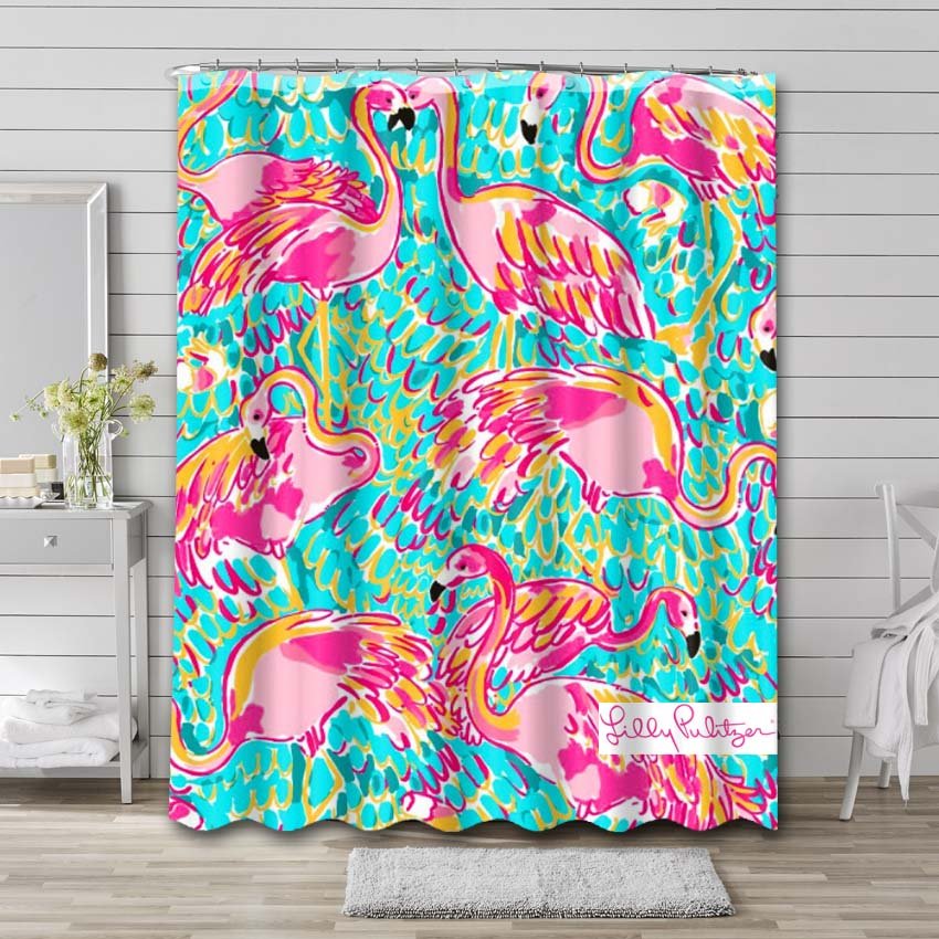 Lilly Pulitzer Peel And Eat Shower Curtain Waterproof Polyester
