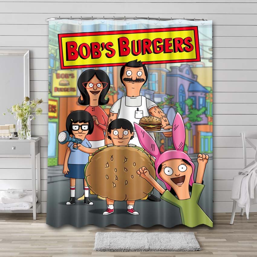 Bob's Burgers Cartoon Shower Curtain Bathroom Decoration