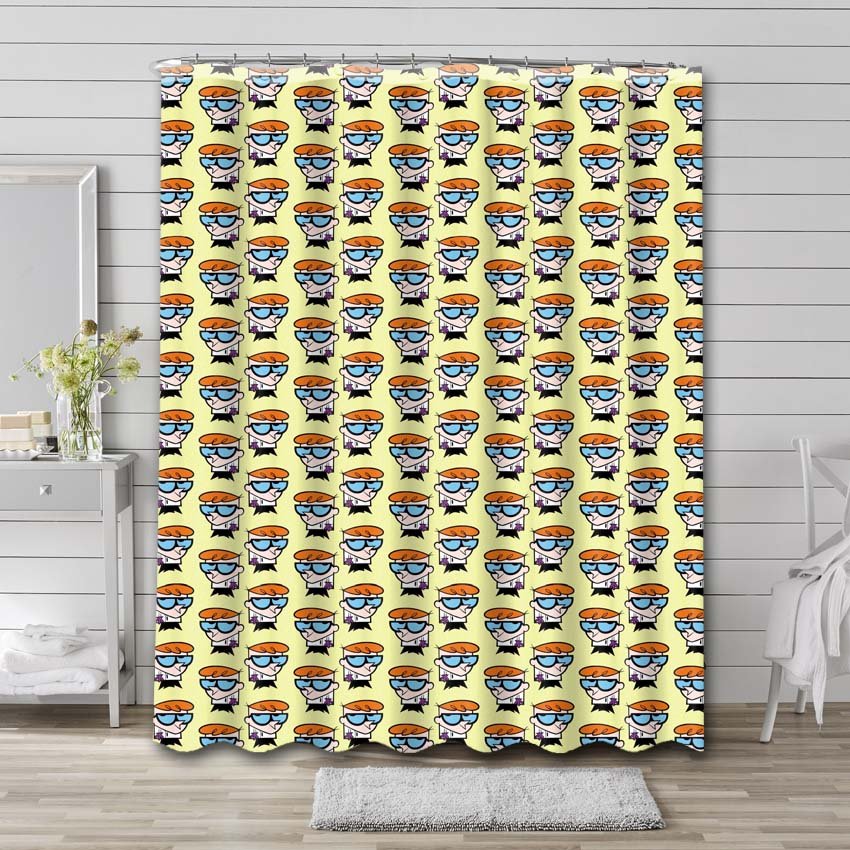 Dexter's Laboratory Pattern Shower Curtain Bathroom Decoration
