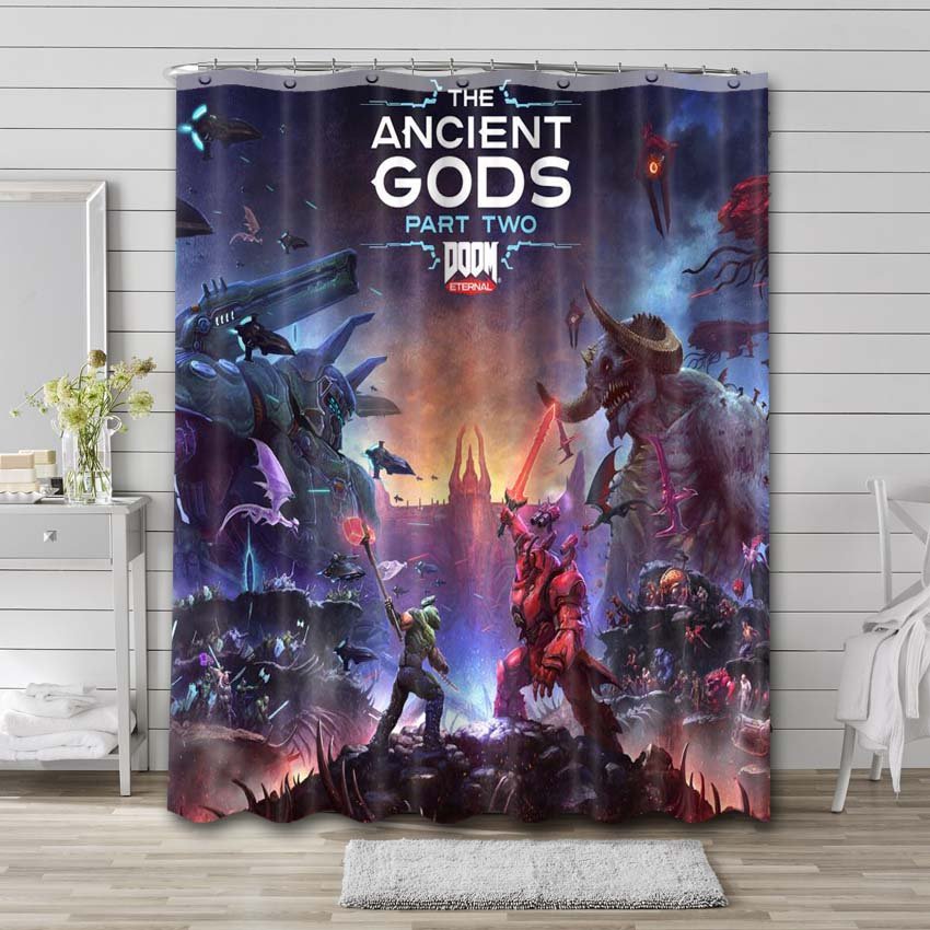DOOM Eternal Characters Shower Curtain Waterproof Polyester