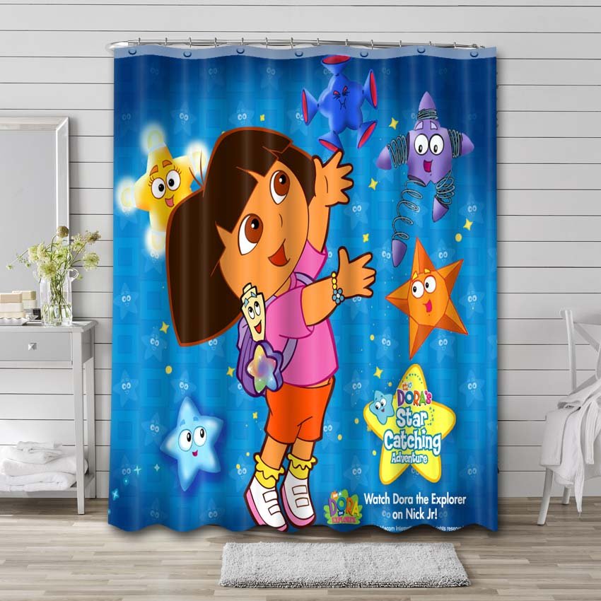 Dora the Explorer Cartoon Shower Curtain Waterproof Polyester