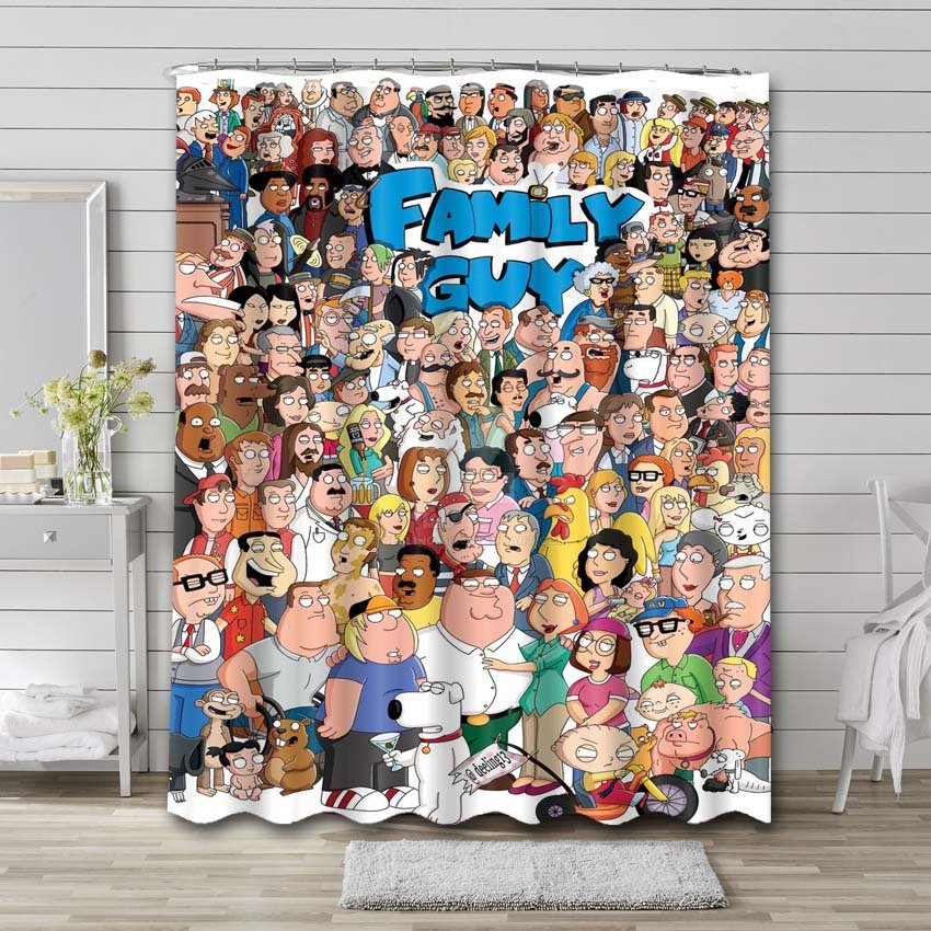 Family Guy Shower Curtain Bathroom Decoration