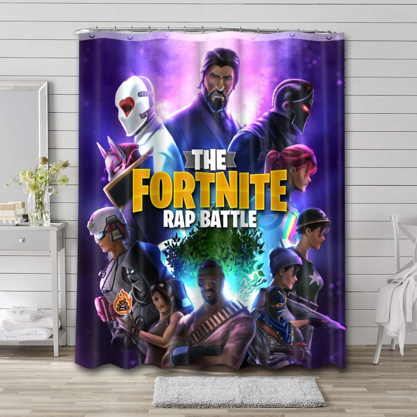 Fortnite Rap Battle Shower Curtain Bathroom Decoration