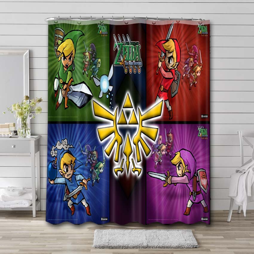 The Legend of Zelda Game Characters Shower Curtain Waterproof