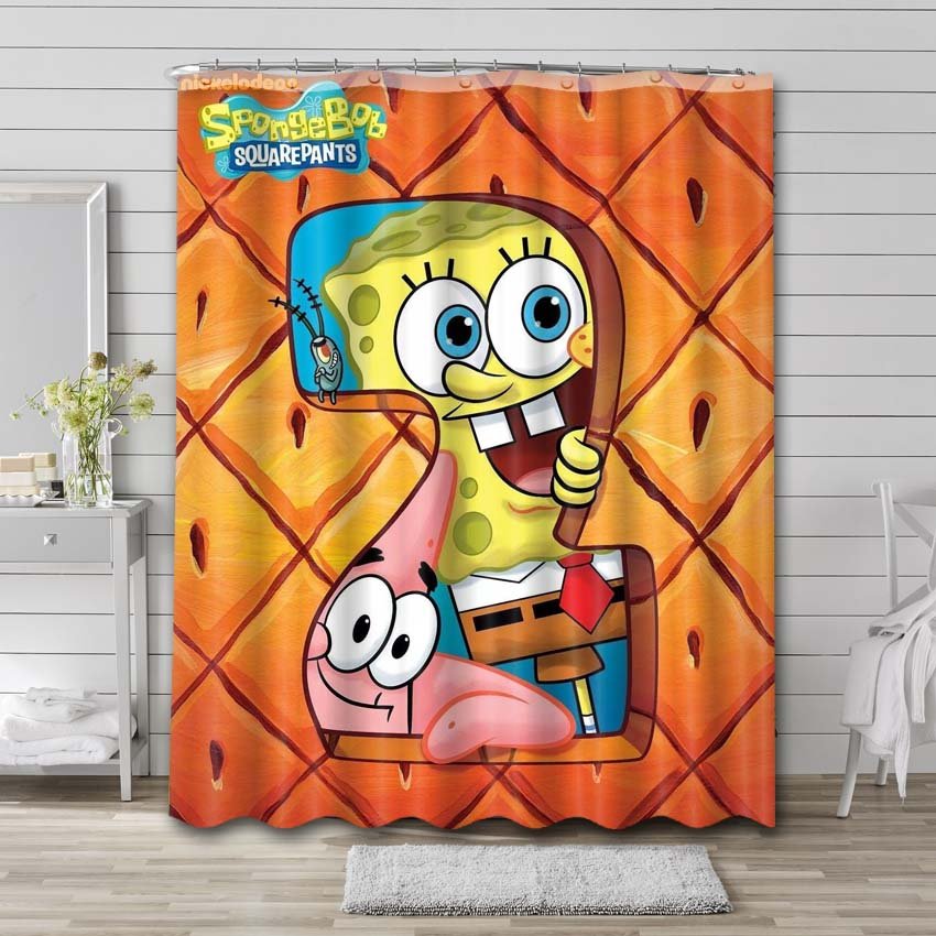 SpongeBob SquarePants Shows Shower Curtain Waterproof Polyester