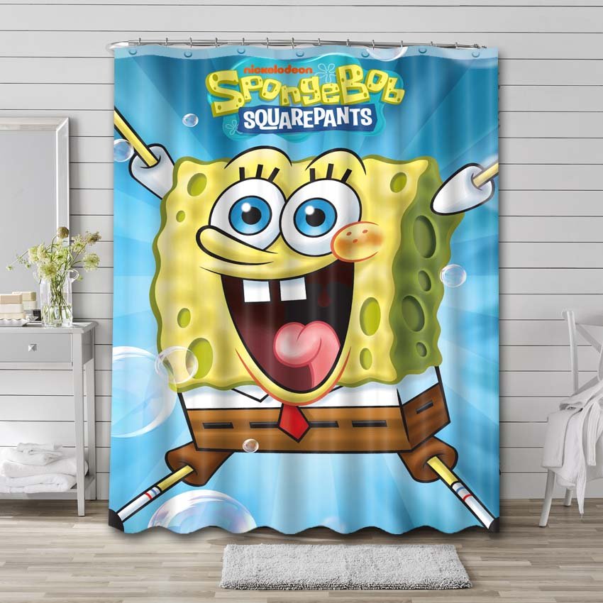 SpongeBob SquarePants Poster Shower Curtain Waterproof Polyester