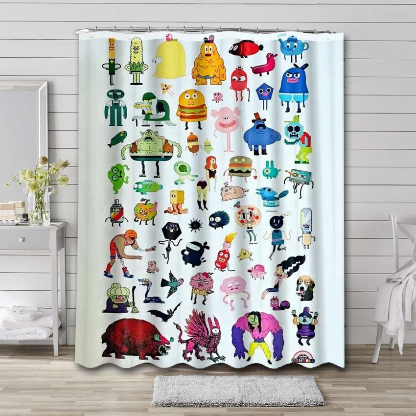 The Amazing World of Gumball Characters Shower Curtain Bathroom