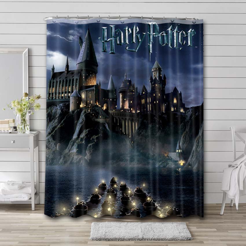 Harry Potter Hogwarts Castle At Night Shower Curtain Waterproof