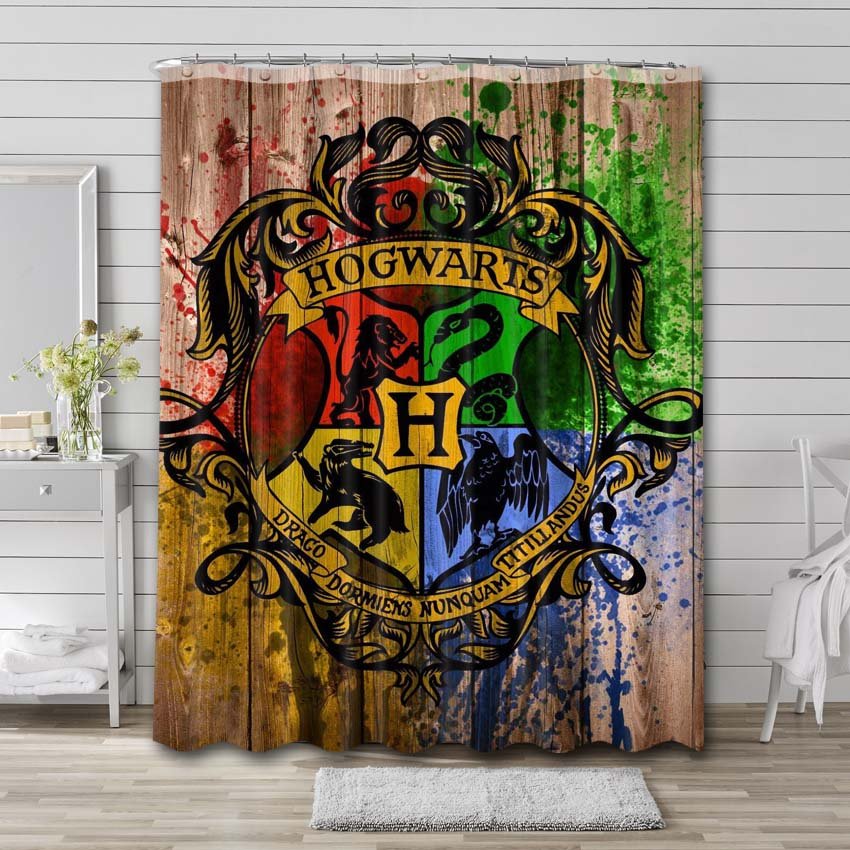 Harry Potter Hogwarts Shower Curtain Bathroom Decoration