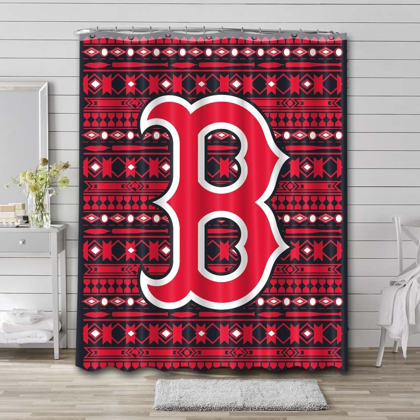 Boston Red Sox Team Shower Curtain Waterproof Polyester