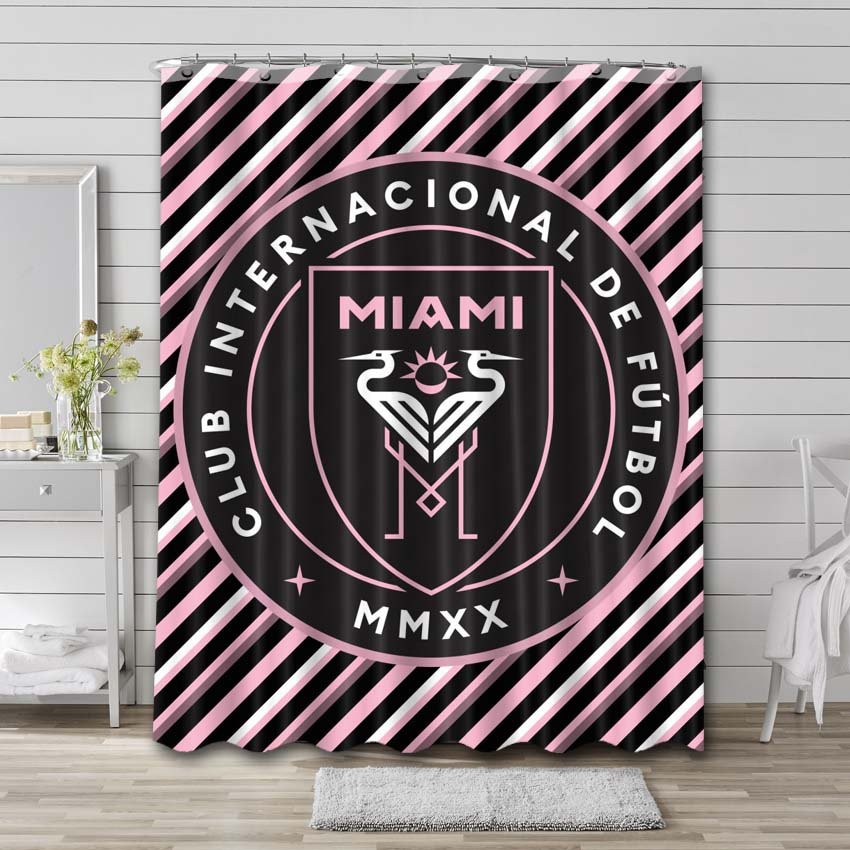 Inter Miami CF Logo Shower Curtain Bathroom Decoration