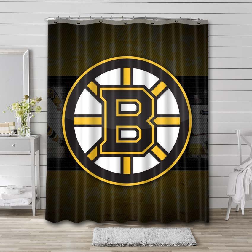 Boston Bruins Logo Shower Curtain Bathroom Decoration