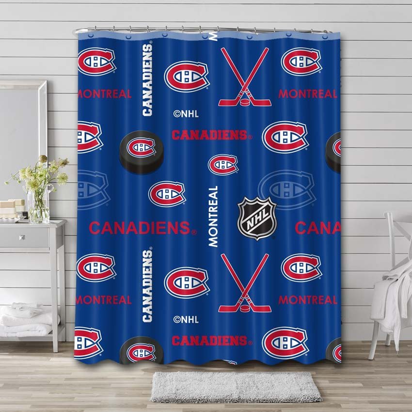 Montreal Canadiens Pattern Shower Curtain Bathroom Decoration