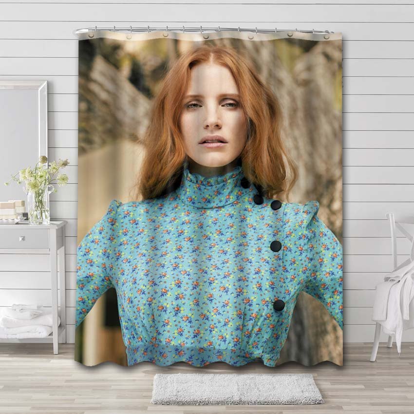 Jessica Chastain Movies Shower Curtain Bathroom Decoration