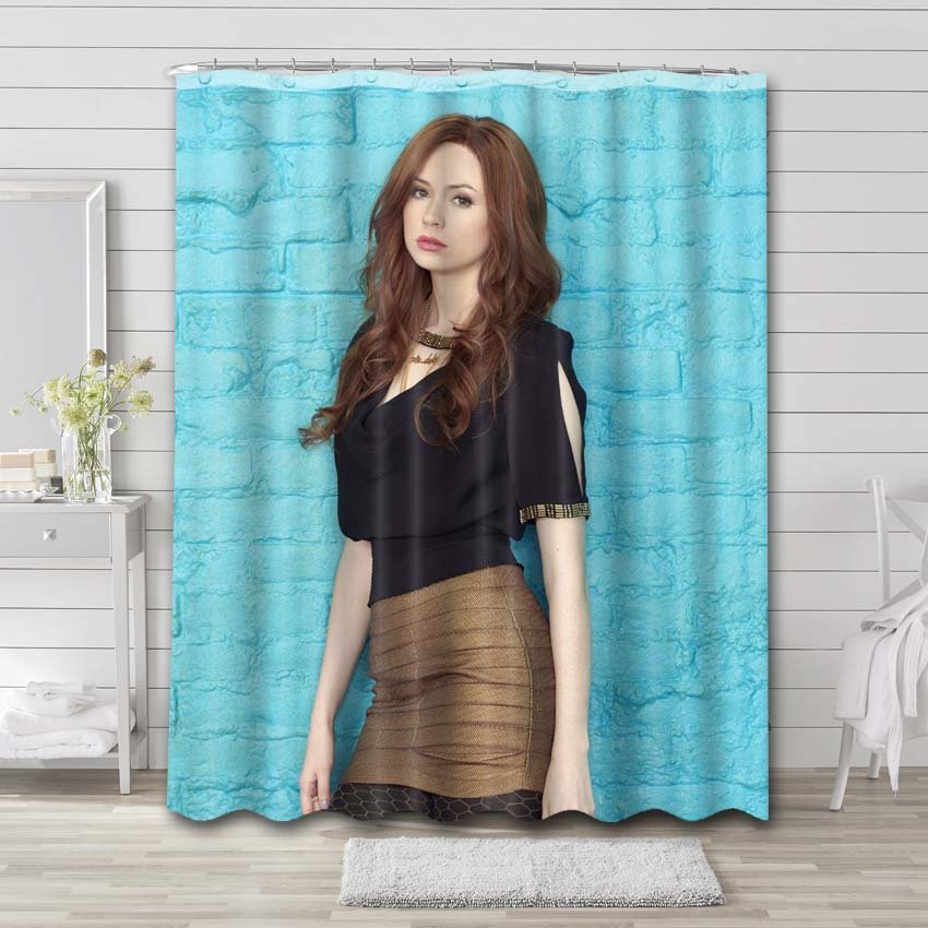 Karen Gillan Movies Shower Curtain Bathroom Decoration