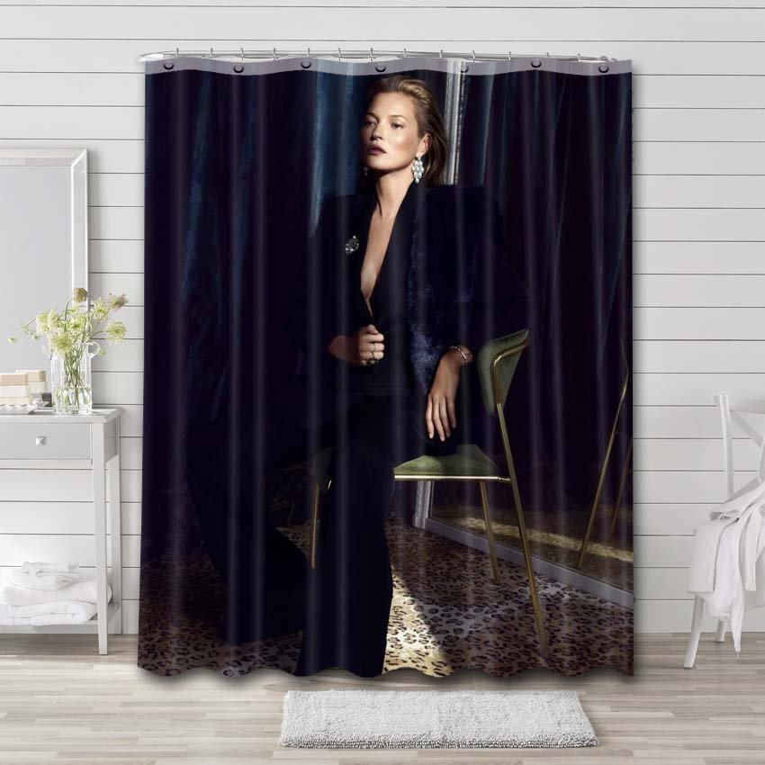 Kate Moss Actress Shower Curtain Bathroom Decoration
