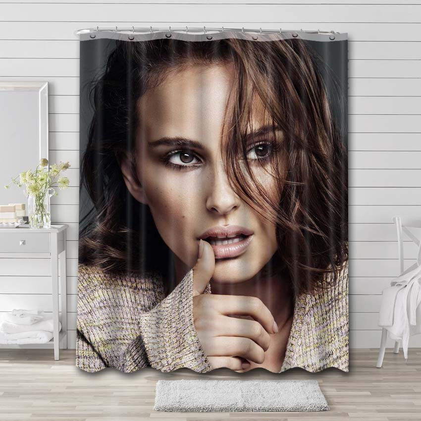 Natalie Portman Photo Shower Curtain Waterproof Polyester