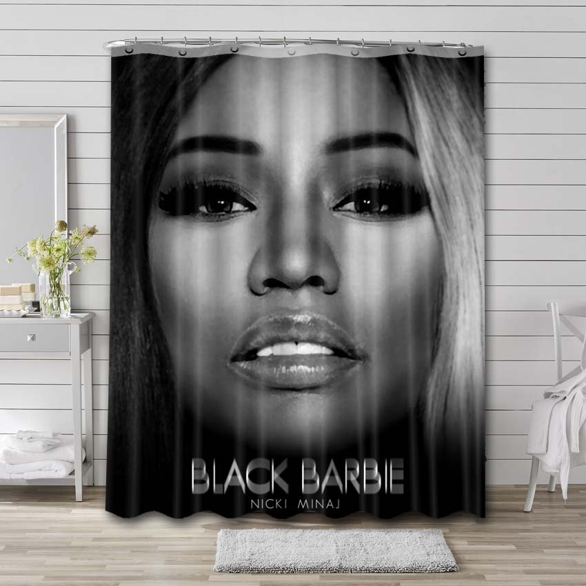 Nicki Minaj Black Barbie Shower Curtain Waterproof Polyester