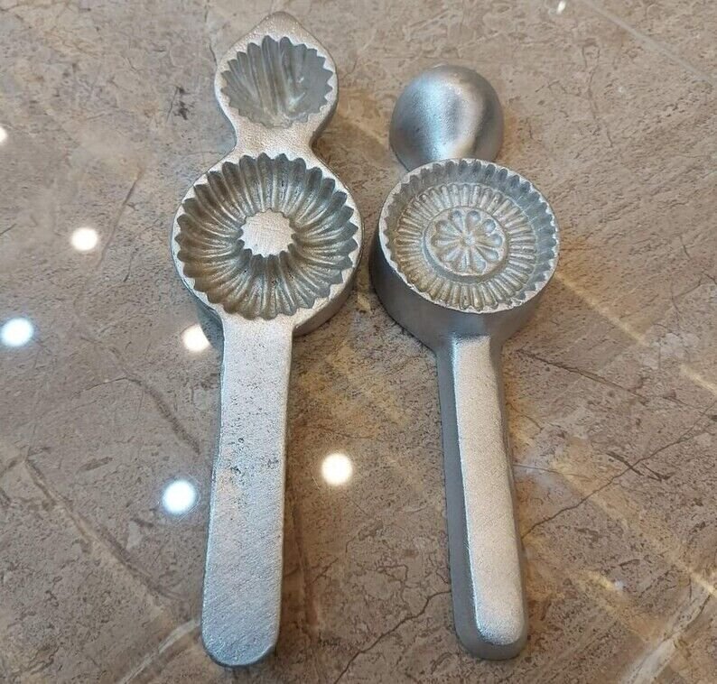 Maamoul Metal Mold- Hand Craved Cookie Moulds 3 Shapes - recyclable mold Dates