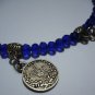 Elegant anklet with blue beads for women girls (Hand Made)