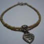 Elegant anklet with beige beads for women girls (Hand Made)