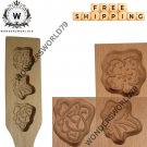 Hand-carved wooden date, pistachio and walnut maamoul mold, 3 shapes قالب معمول