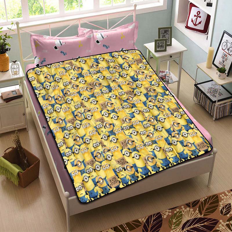 Minion Patterns Blanket Throw Fleece Quilt